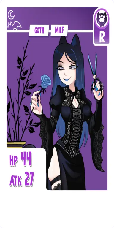 Koticia Addams KOTÁMON card